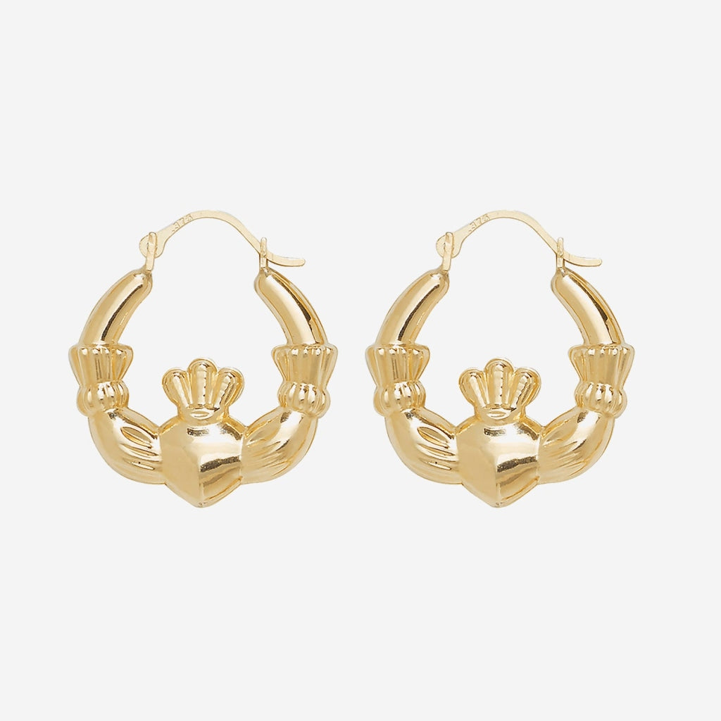 Small Claddagh Creoles | 9ct Gold - Earrings