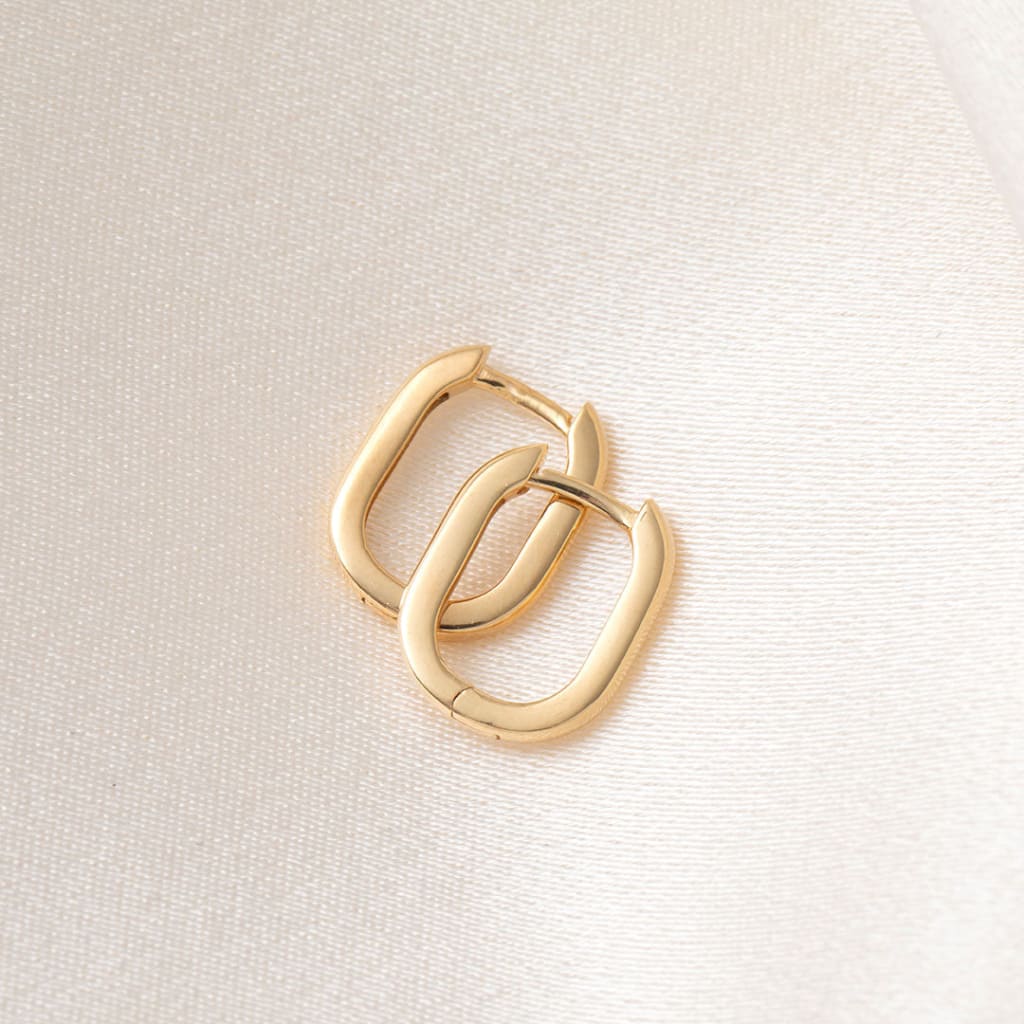 Small Paperclip Huggies | 9ct Gold - Earrings