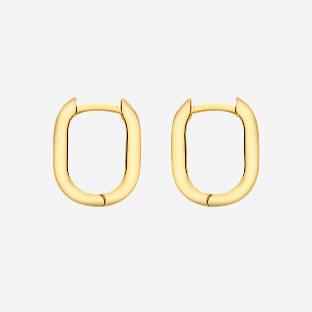 Small Paperclip Huggies | 9ct Gold - Earrings