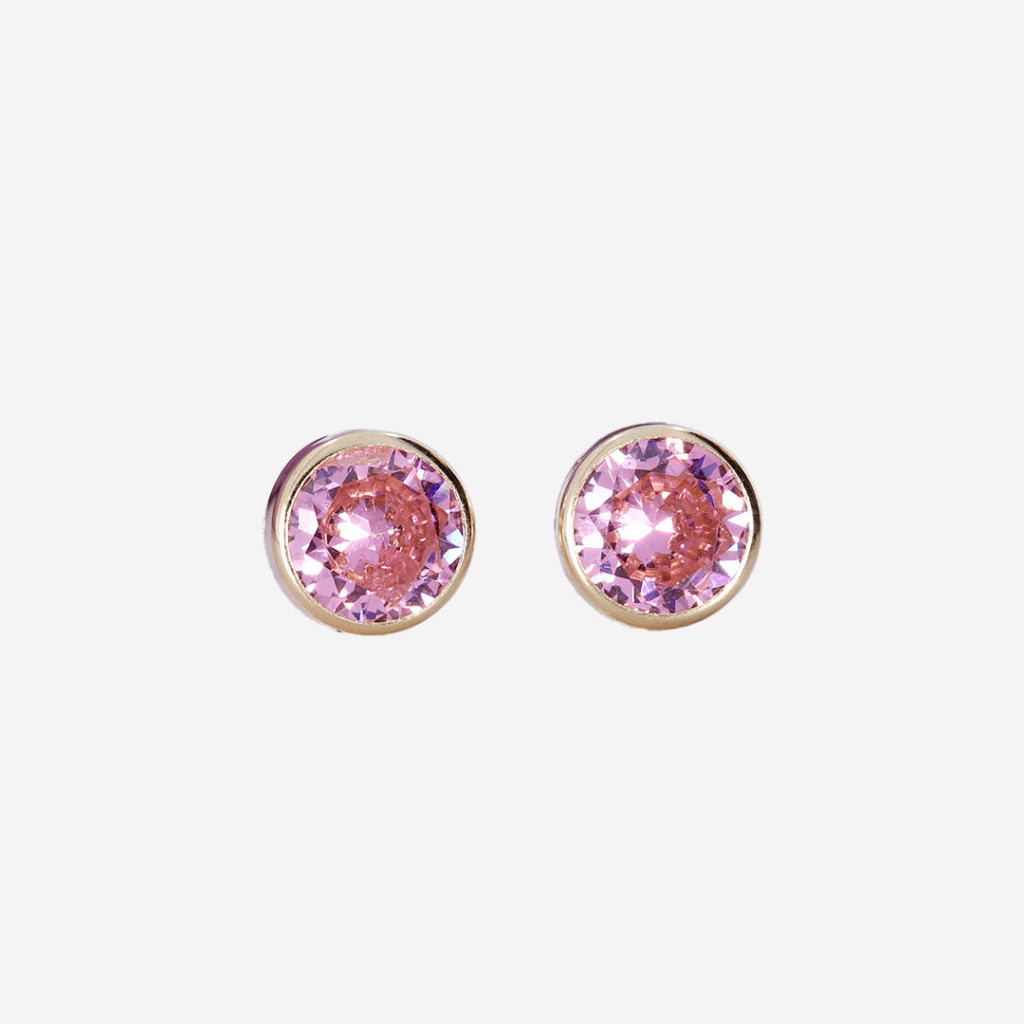 Small Pink Kids Earrings | 9ct Gold