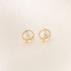 Small Twist Claddagh Earrings | 10ct Gold - Earrings