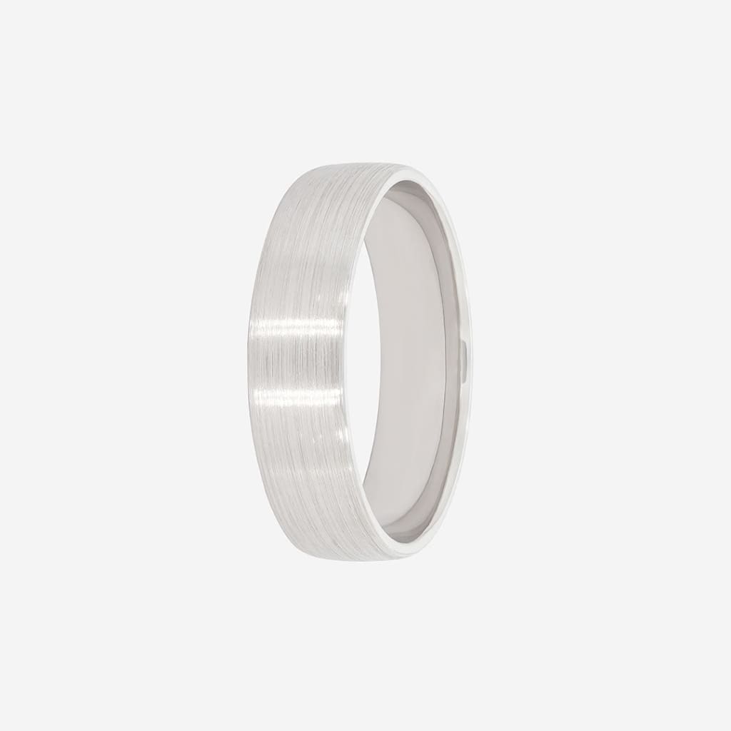 matte gents wedding ring white gold