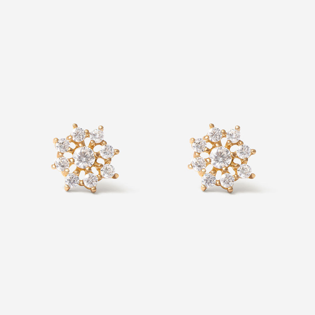 Snow Sparkle Earrings | 9ct Gold