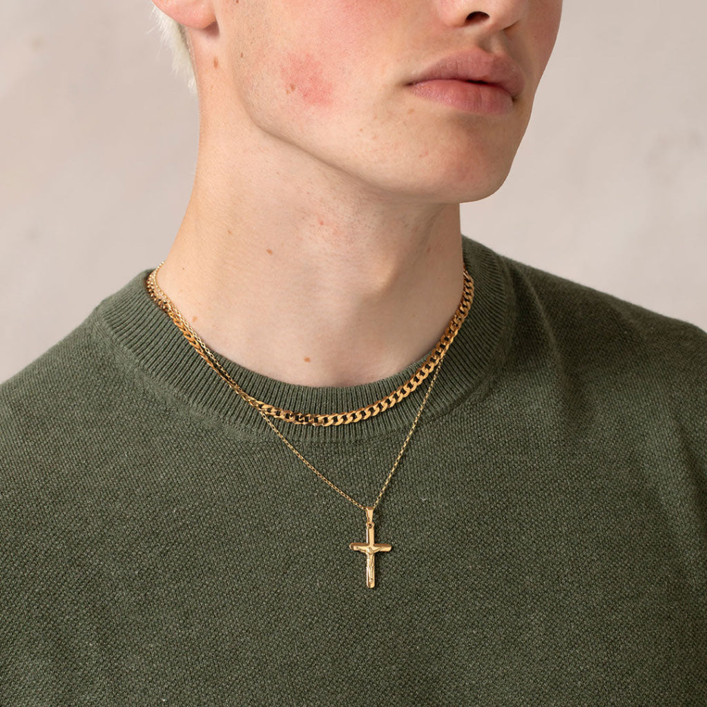 Soft Edge Crucifix | 9ct Gold - Necklace