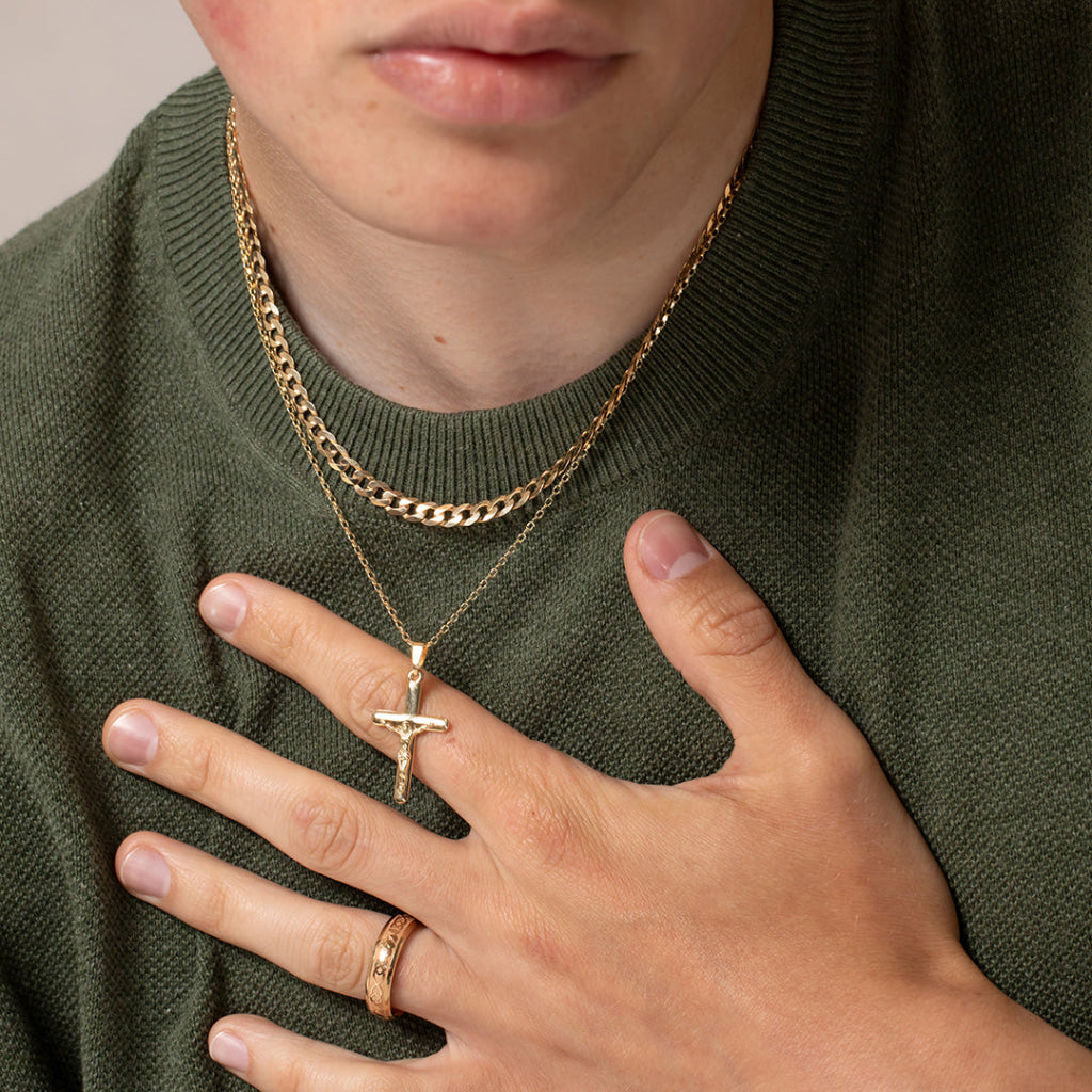 Soft Edge Crucifix | 9ct Gold - Necklace