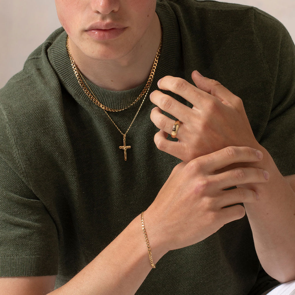 Soft Edge Crucifix | 9ct Gold - Necklace
