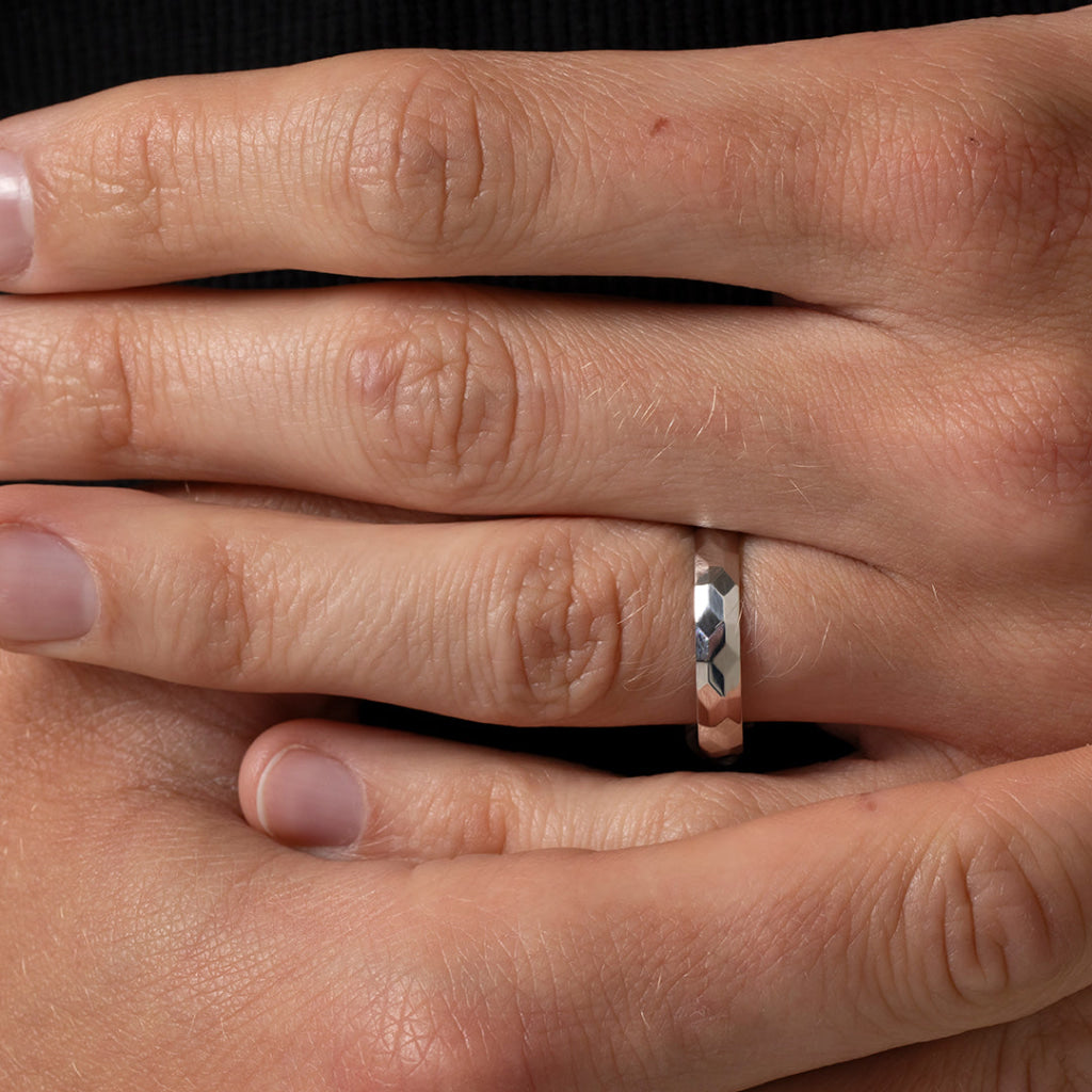 SOLOMON 4mm | Men’s Wedding Ring in 9ct White Gold - Rings