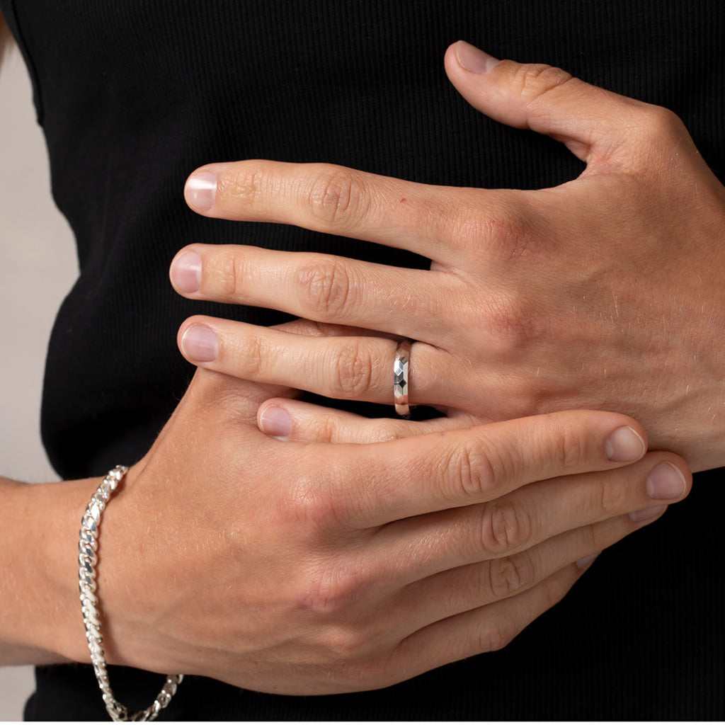 SOLOMON 4mm | Men’s Wedding Ring in 9ct White Gold - Rings
