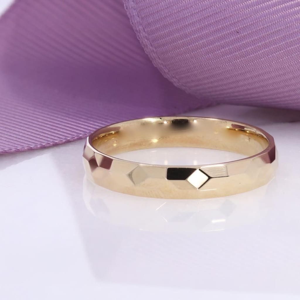 Diamond Cut Wedding Ring - 4mm | 9ct Gold - Rings