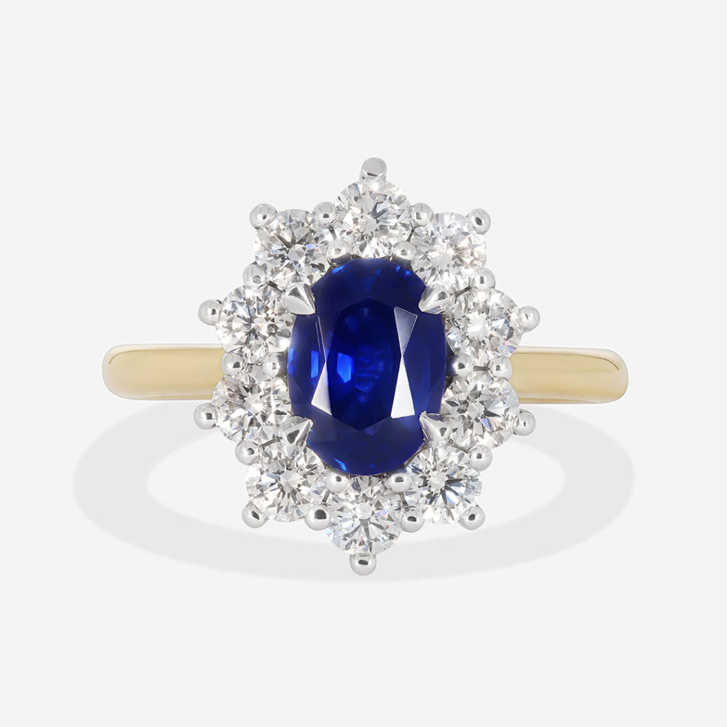 yellow gold sapphire engagement ring