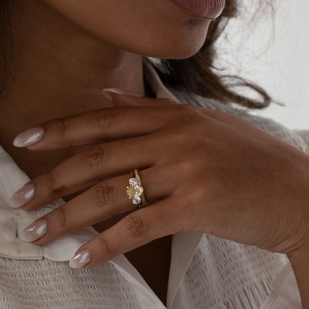 SORELLE | Lab Grown Yellow Diamond Engagement Ring in 18ct
