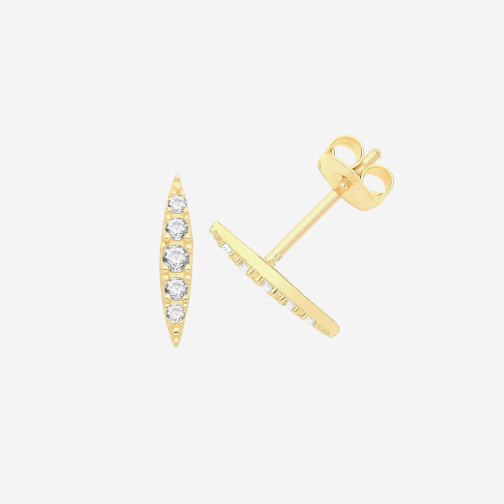 Sparkle Bar Earrings | 9ct Gold