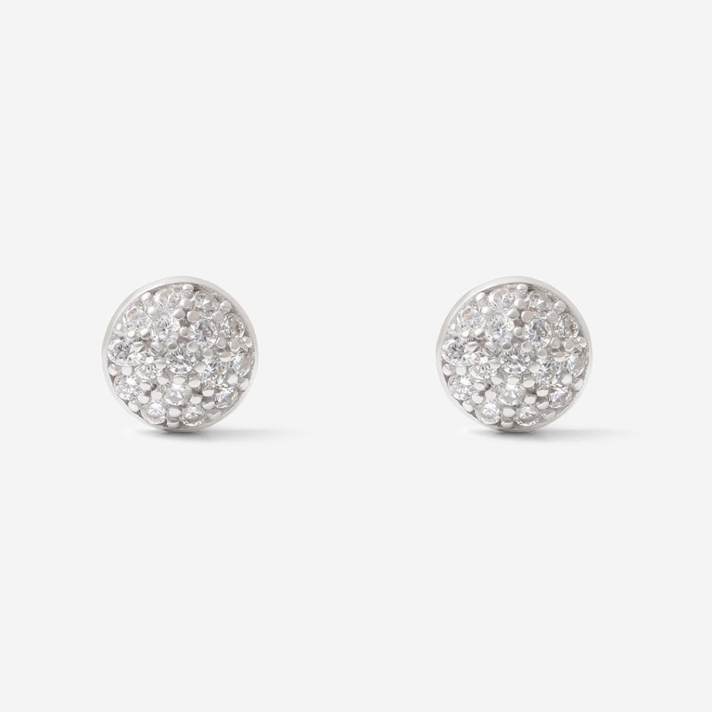 Sparkle Button Earrings | Sterling Silver