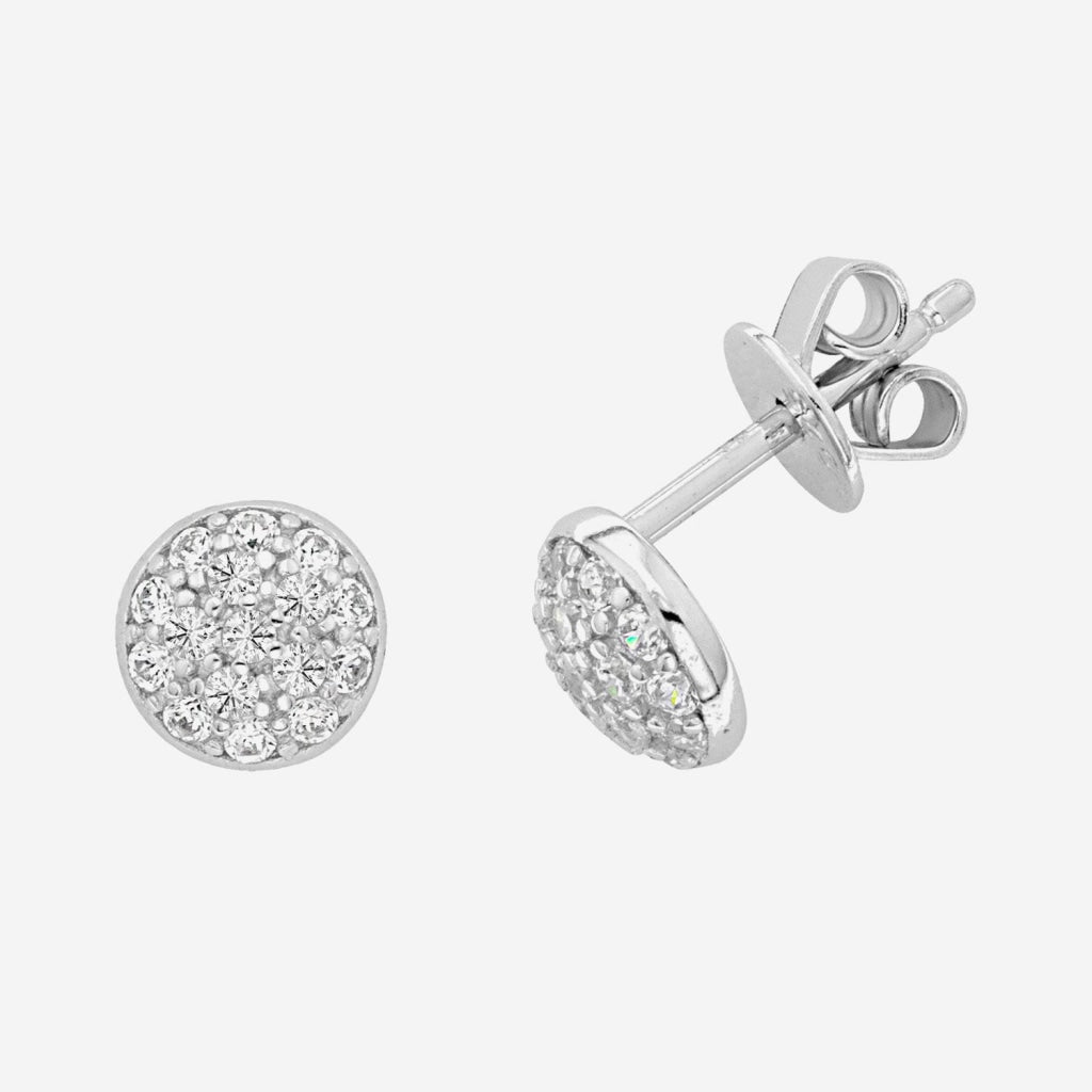 Sparkle Button Earrings | Sterling Silver - Earrings