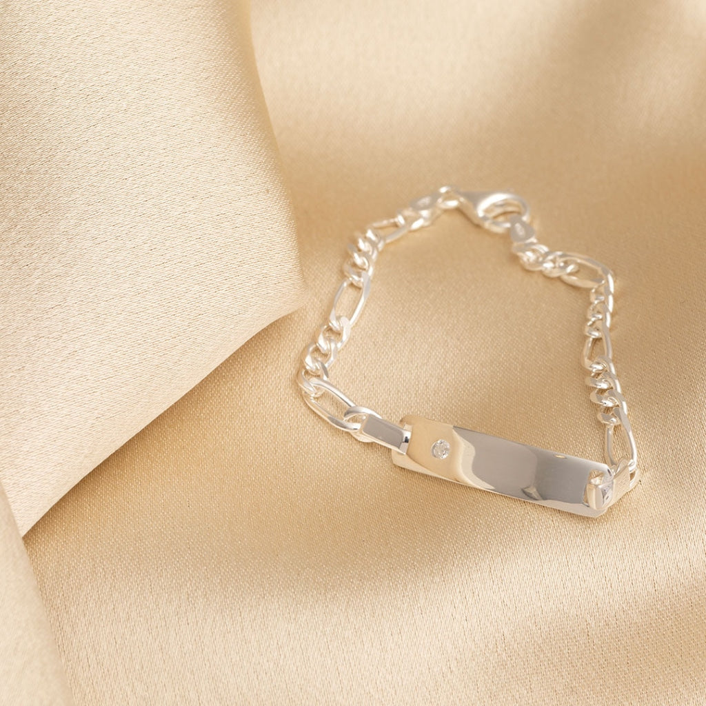 Sparkle Identity - Baby Figaro Bracelet | Free Engraving -