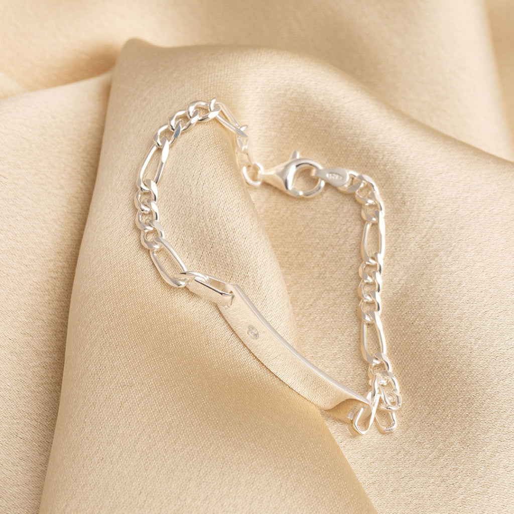 Sparkle Identity - Baby Figaro Bracelet | Free Engraving -