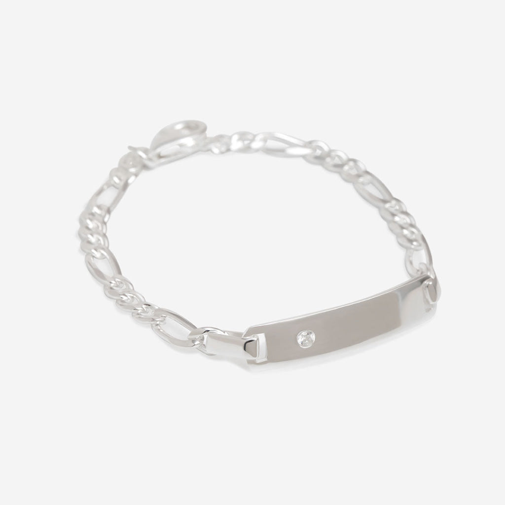 Sparkle Identity - Baby Figaro Bracelet | Free Engraving -