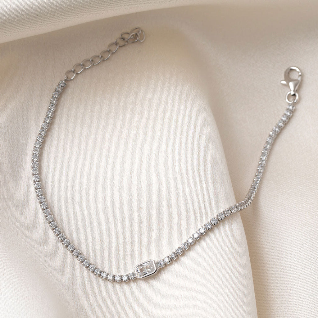 Sparkle Line Emerald Bracelet | Sterling Silver - Bracelet