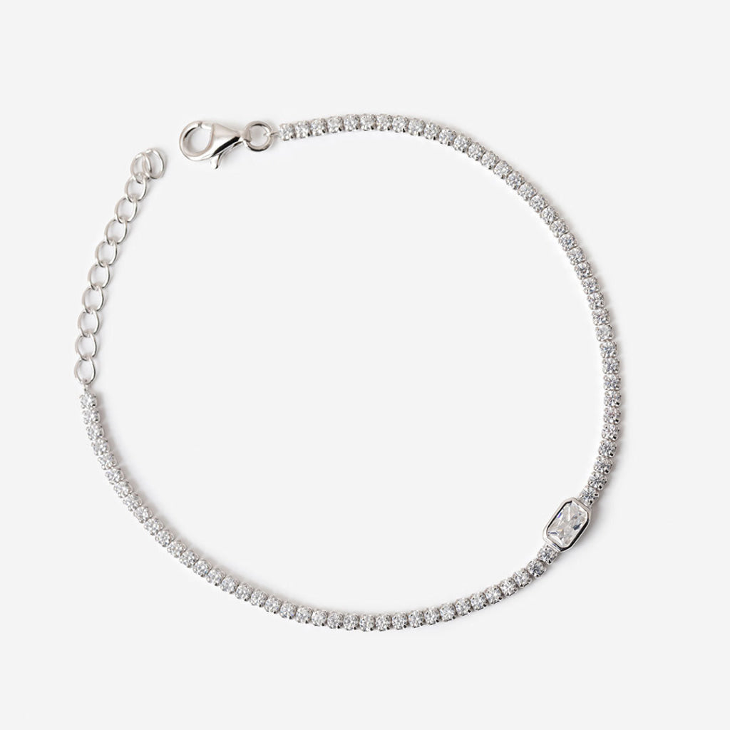 Sparkle Line Emerald Bracelet | Sterling Silver - Bracelet