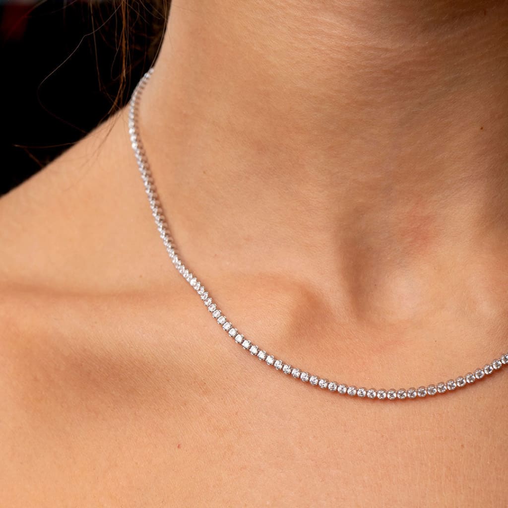 Sparkle Line Necklace | Sterling Silver