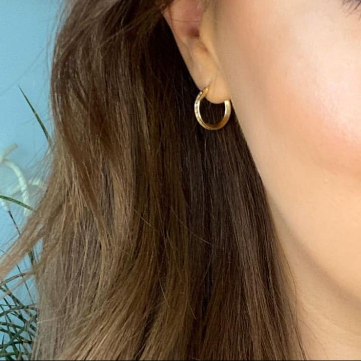 Channel Hoop Earrings - 16mm | 9ct Gold