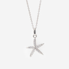Sparkling Starfish Necklace | Sterling Silver - Necklace