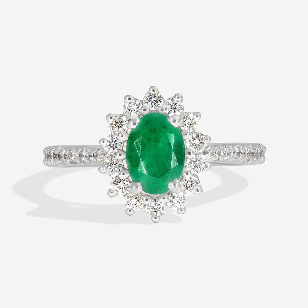 Sparrow 18ct White Gold Emerald Ring