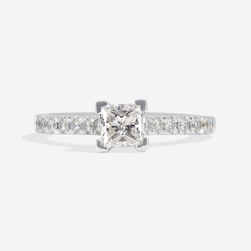SPENCER 0.72ct | Princess Solitaire Natural Diamond Engagement Ring in Platinum