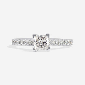 SPENCER 0.72ct | Princess Solitaire Natural Diamond Engagement Ring in Platinum