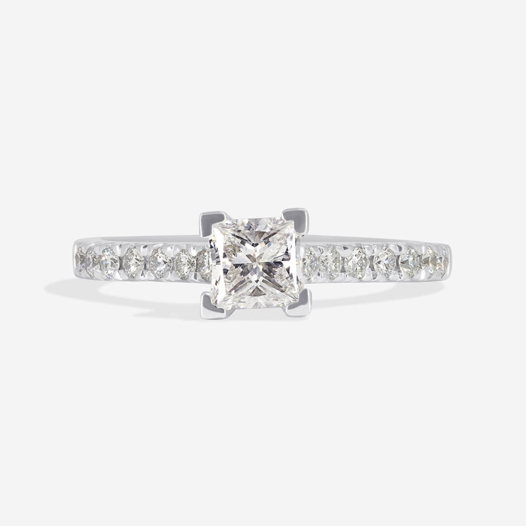 Spencer platinum princess cut engagement ring