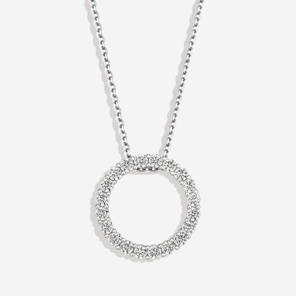 Circle necklace on white background