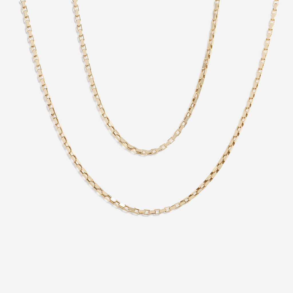 Square Paper Chain 20’ | 9ct Gold - Necklace