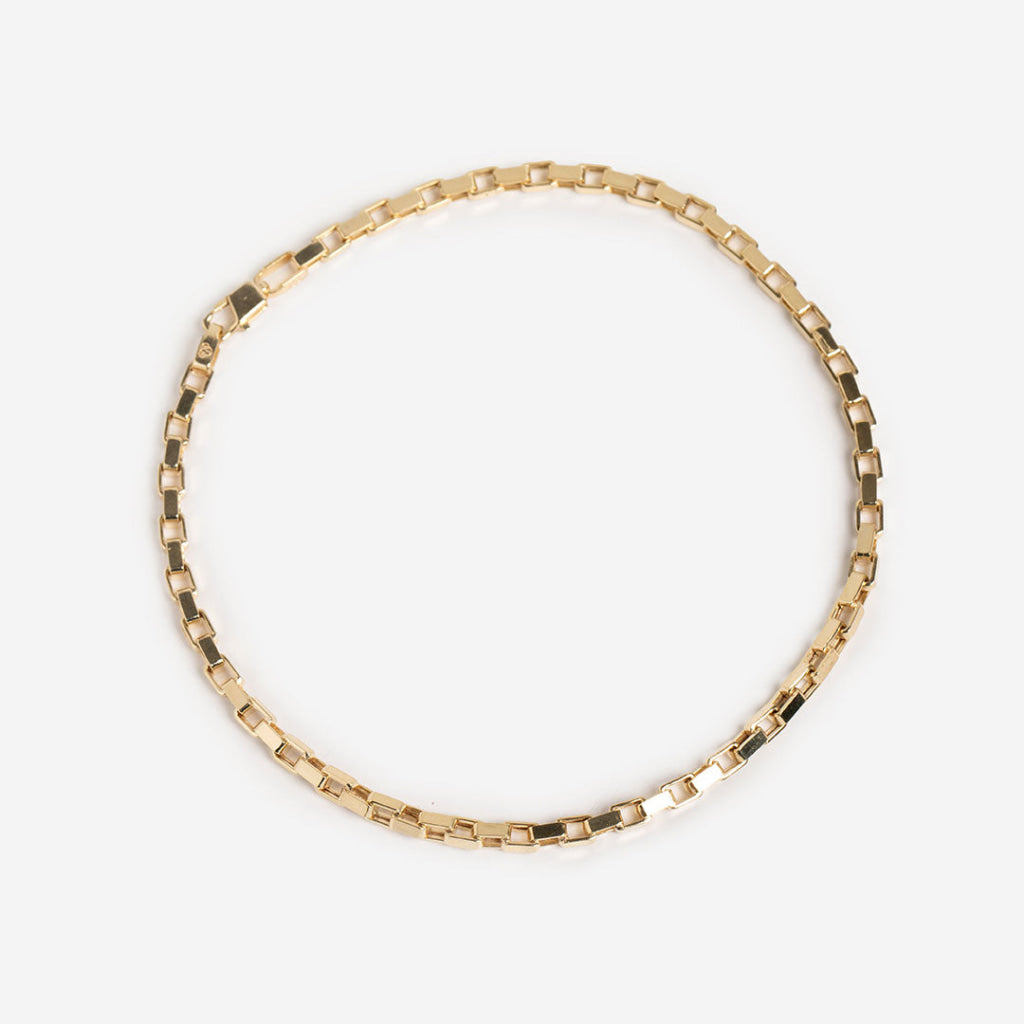 Square Paper Chain Bracelet | 9ct Gold - Necklace