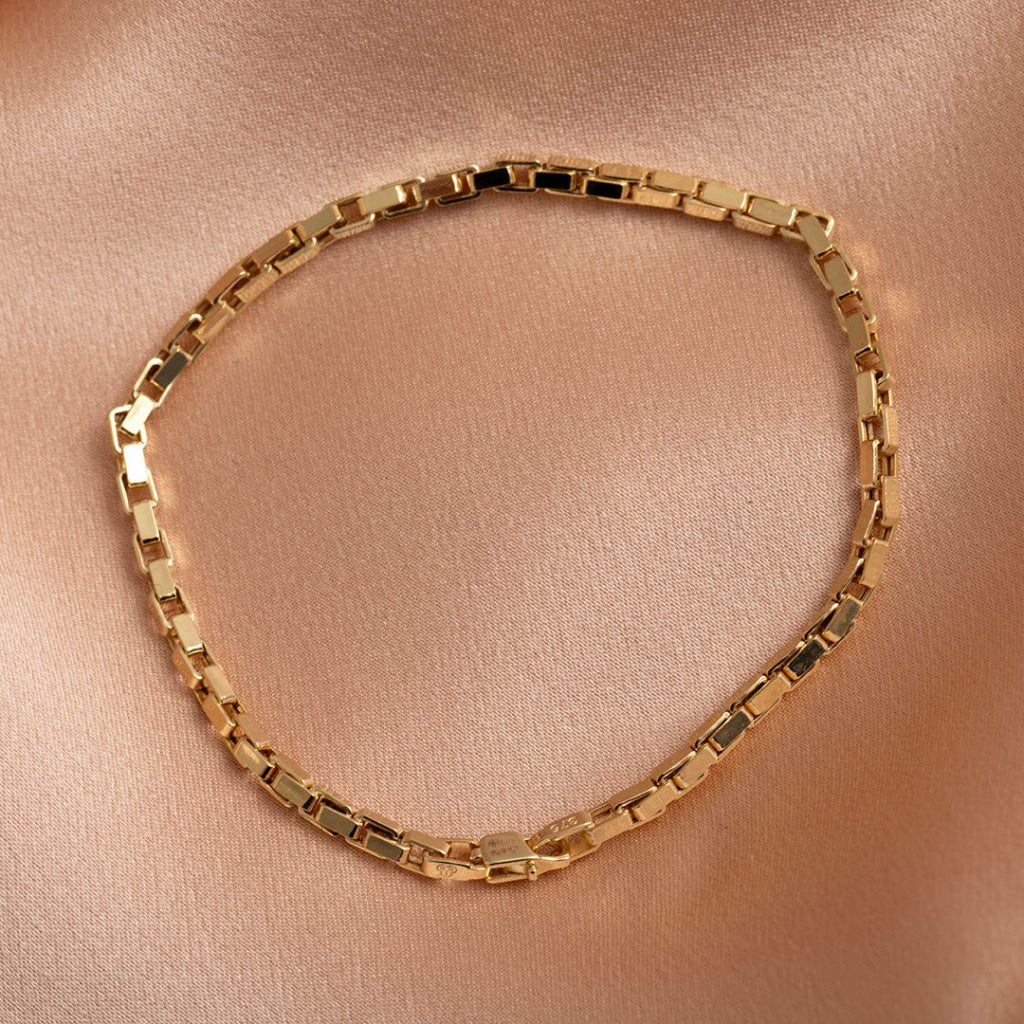 Square Paper Chain Bracelet | 9ct Gold - Necklace