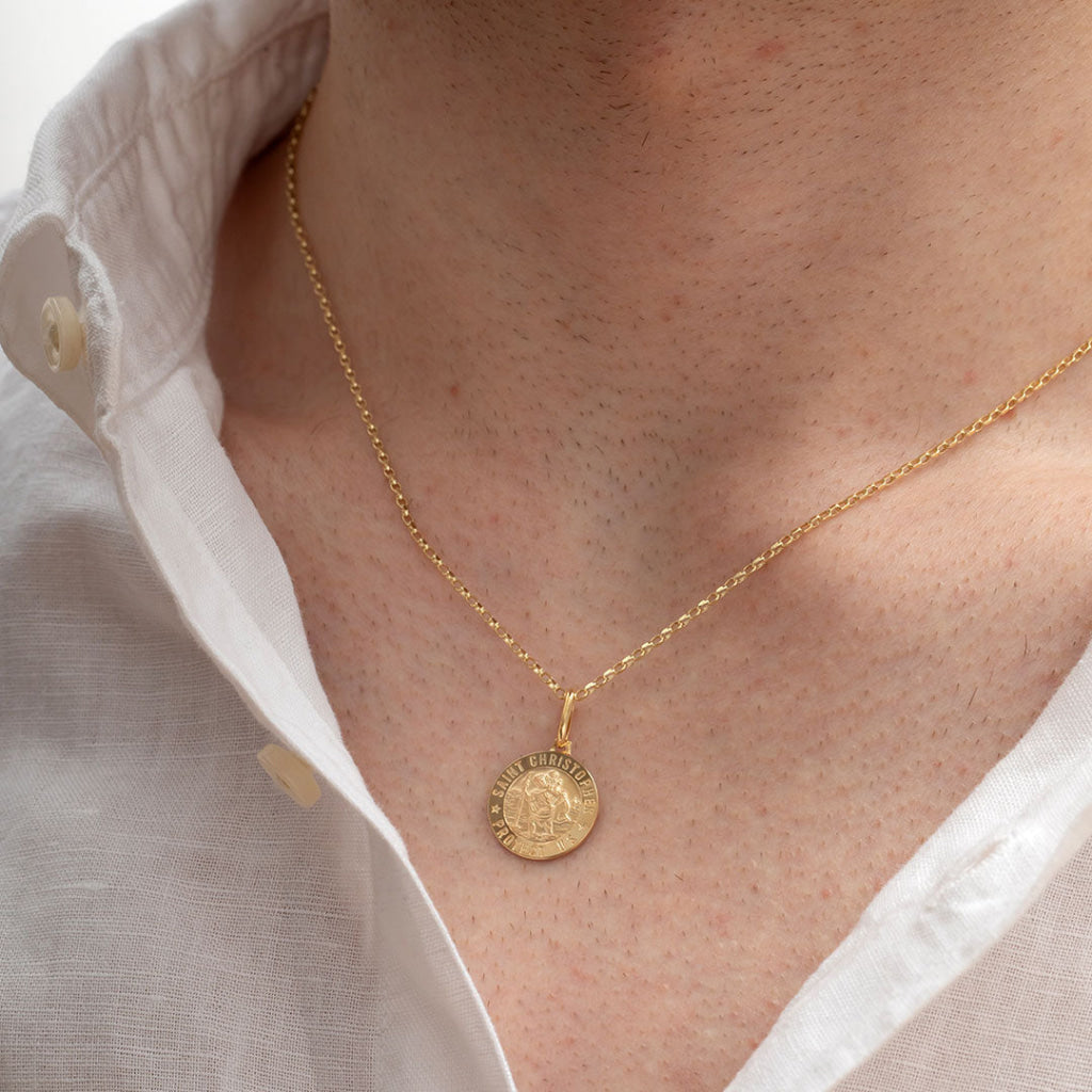 St. Christopher Medal - 15mm | 9ct Gold - Necklace