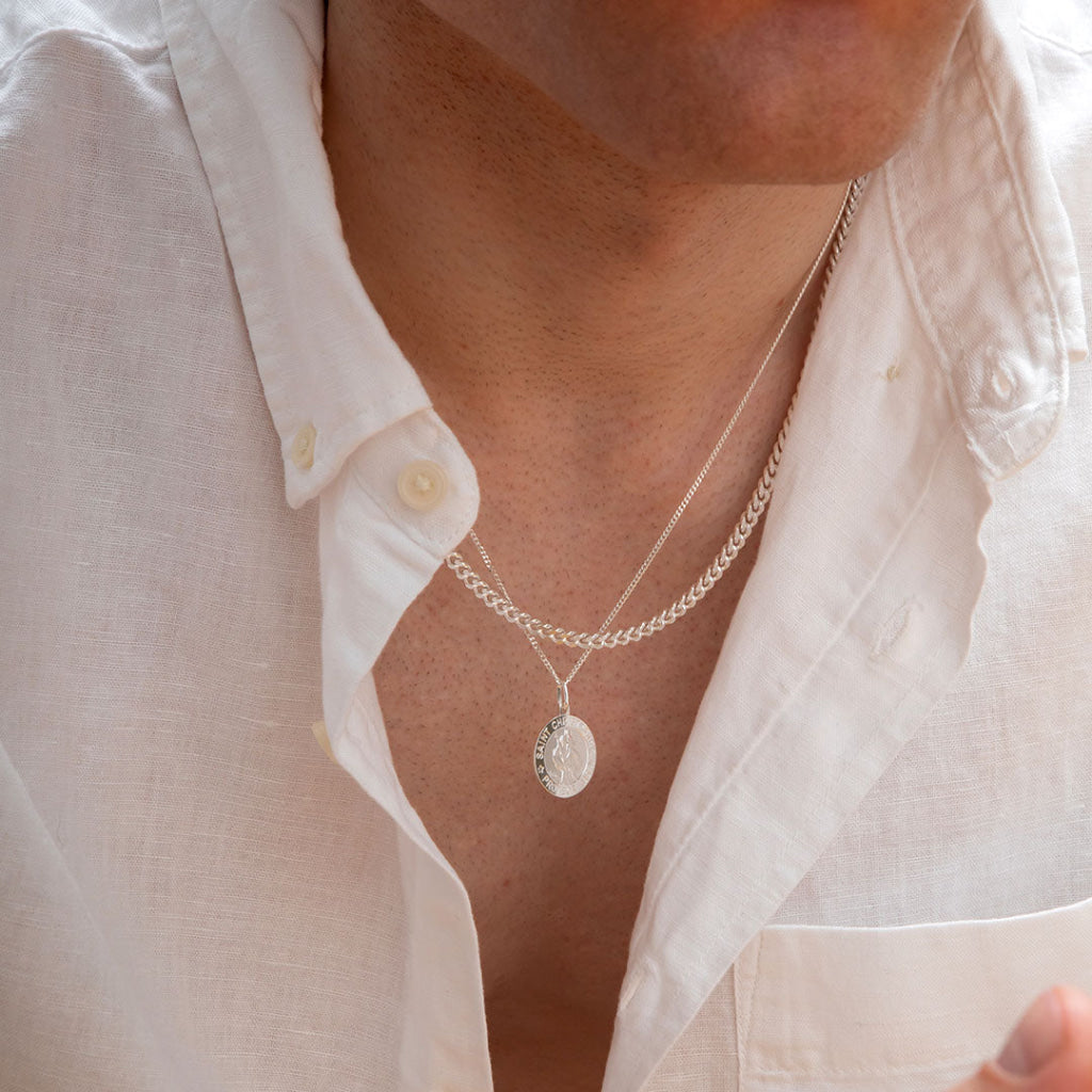 St. Christopher Medal | Sterling Silver - Necklace