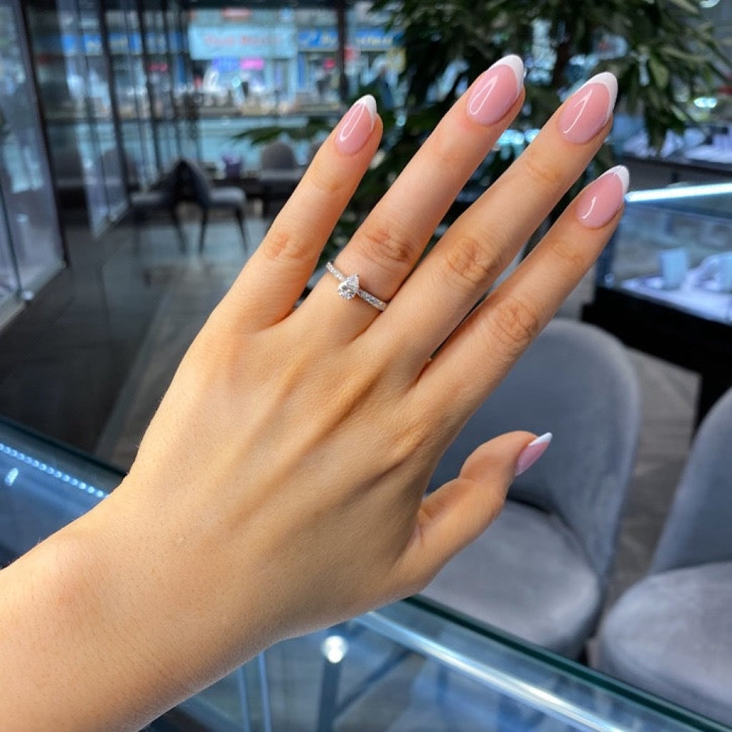 Stanford | Diamond Engagement Ring On Womans Hand - Gear Jewellers Dublin