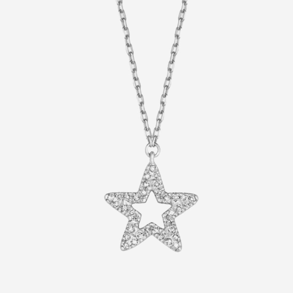 Star Diamond Necklace | 9ct White Gold - Necklace