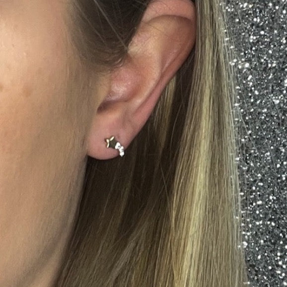Woman wearing Star Gazing Earrings