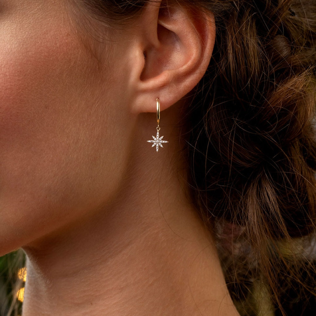 Star of Hope Drop Earrings | 9ct Gold - Earrings