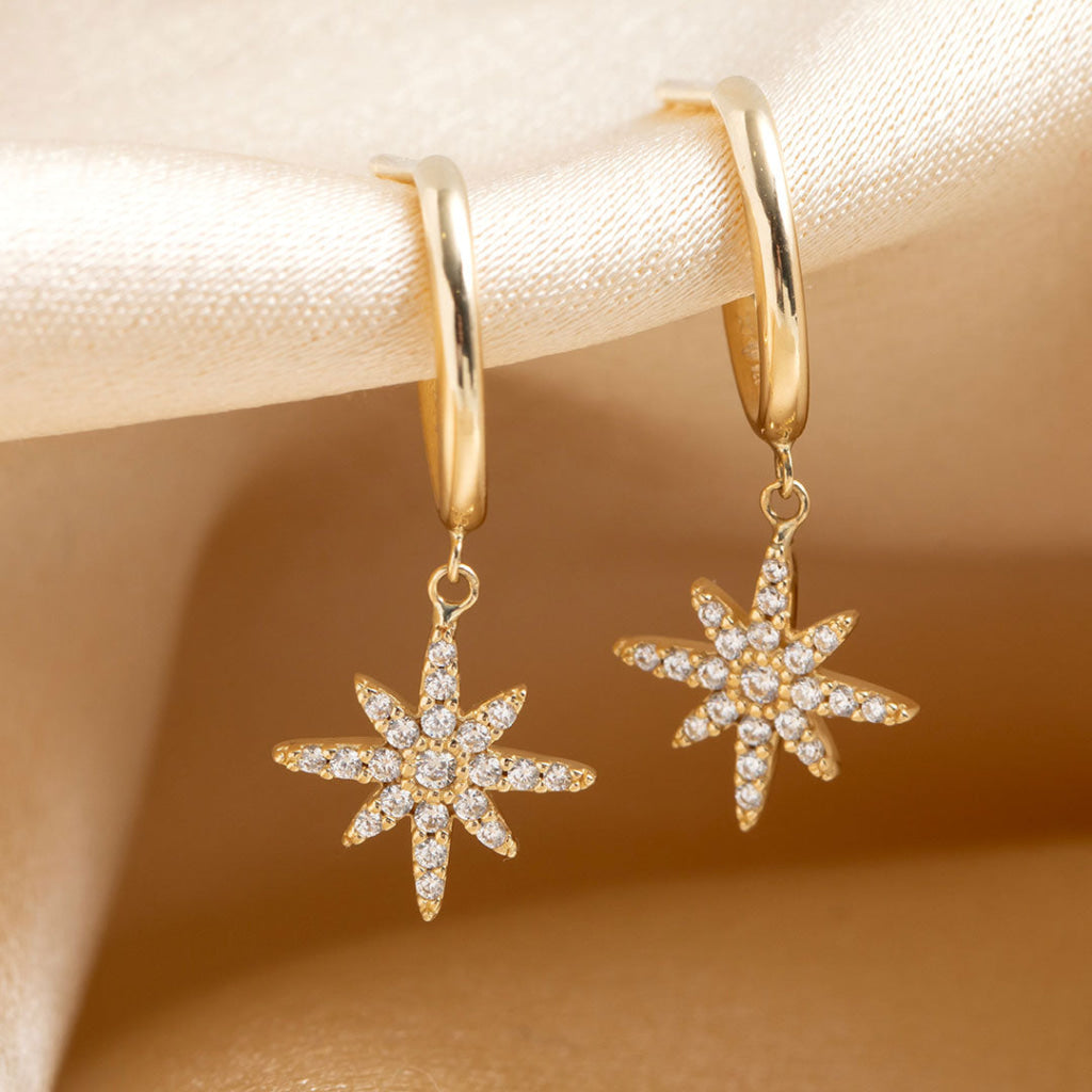 Star of Hope Drop Earrings | 9ct Gold