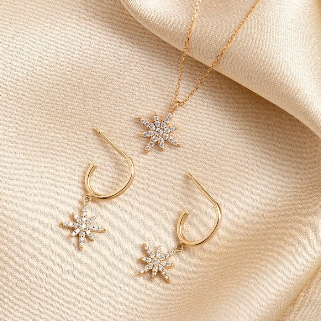 Star of Hope set - matching earrings and necklace