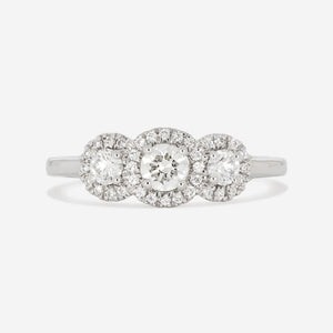 STELLA 0.50ct | Round 3-Stone Diamond Engagement Ring in Platinum 0.50ct