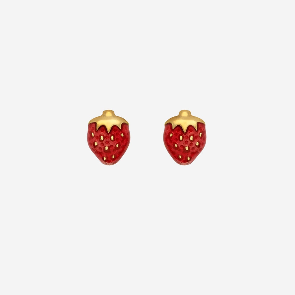 Strawberry Kids Earrings | 9ct Gold