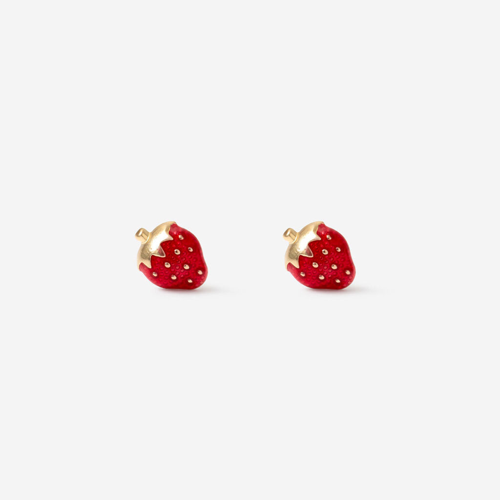 Strawberry Kids Earrings | 9ct Gold