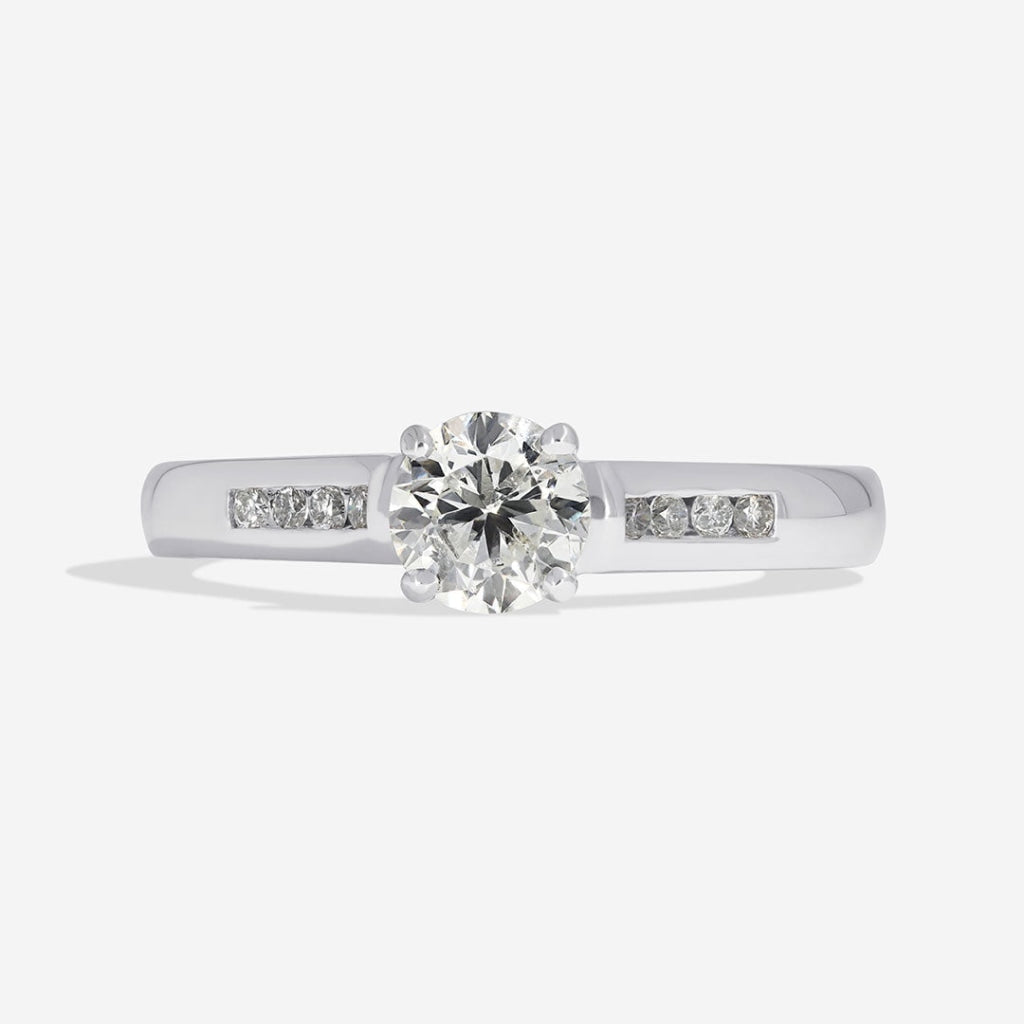 Summer round solitaire diamond engagement ring - 18ct white gold