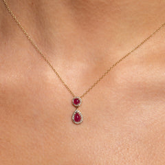 ruby necklace on model