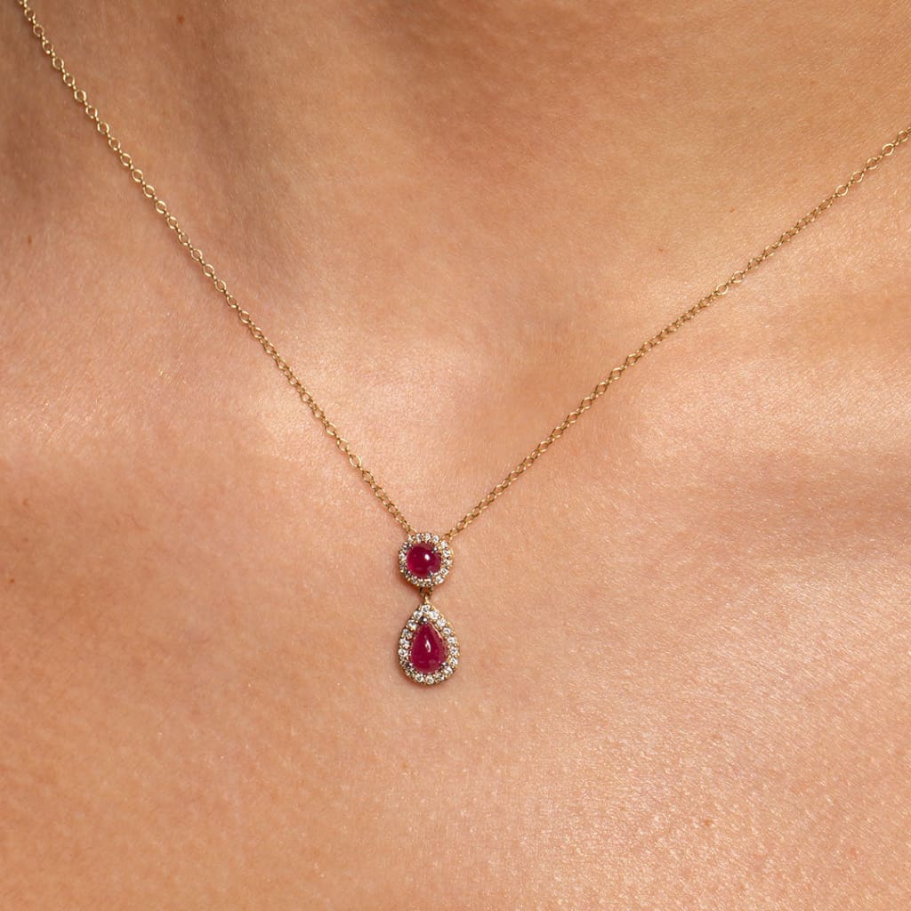 Sundara | Ruby & Diamond Necklace in 9ct Gold