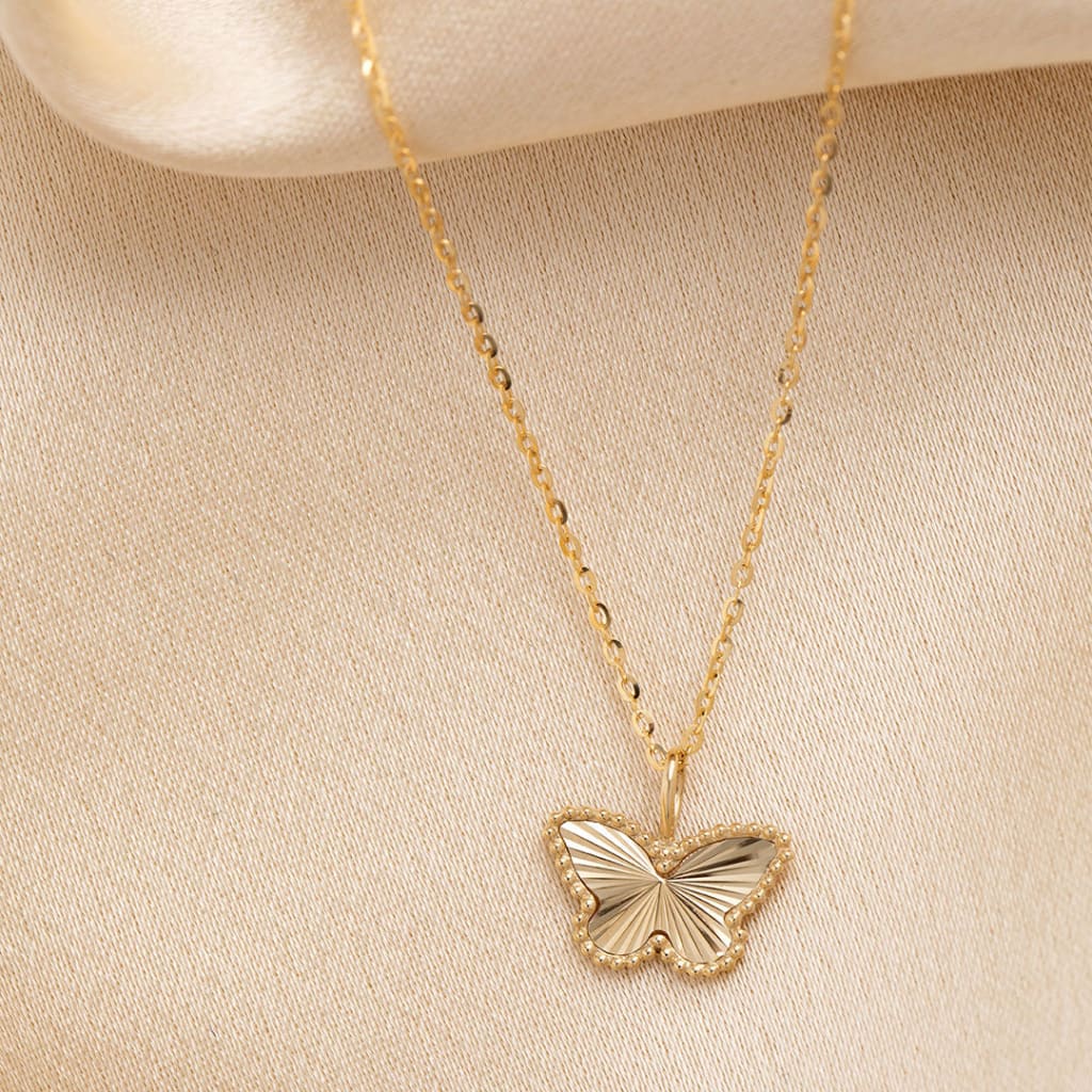 Butterfly necklace white deals gold