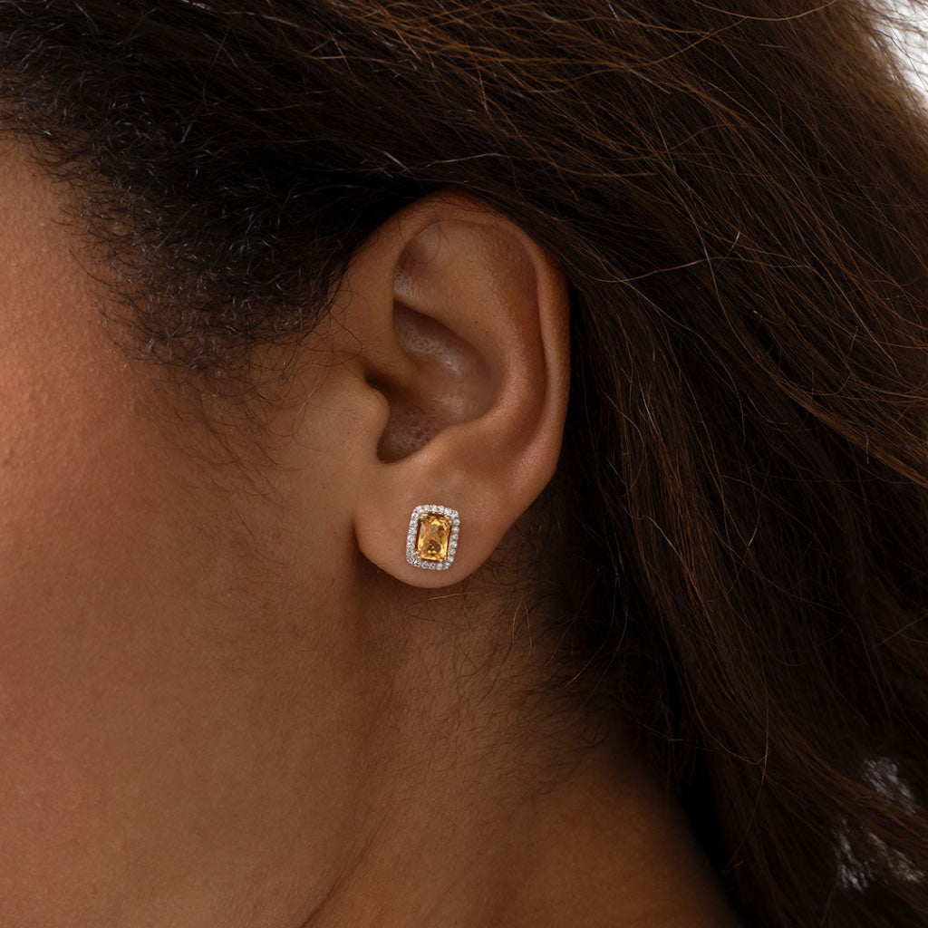 Sweetness | Citrine & Diamond Earrings in 9ct Gold